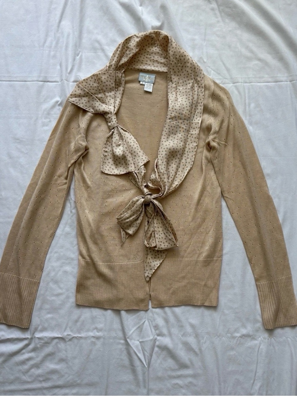 Tracy Reese Sweater Cardigan with Silk Neckline